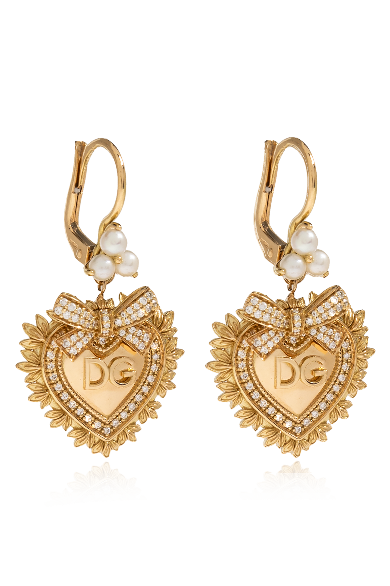 ピアス Dolce & Gabbana Dolce & Gabbana Bijoux Golden DG cross embellished hoop earrings in gold - Dolce Gabbana